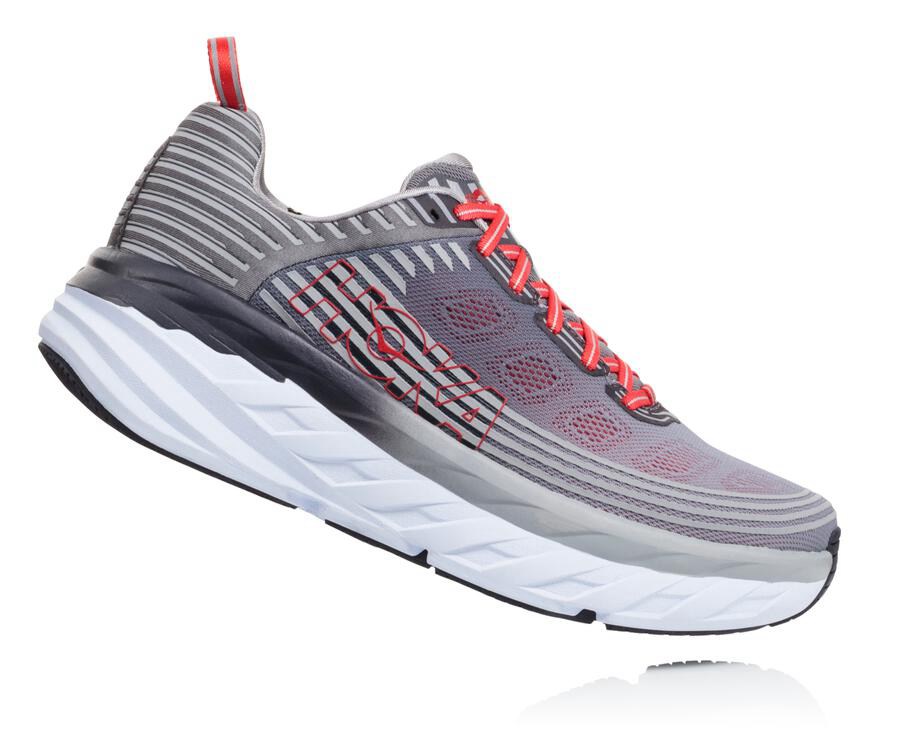 Hoka One One Bondi 6 Löparskor Herr - Grå - VAQKX-6170